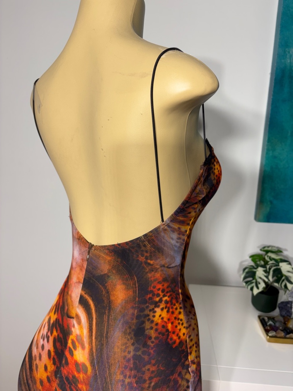 Sleeveless Midi Bodycon Dress in Multi-Color Animal Print - Picture 6 of 10